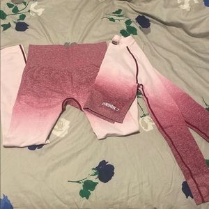 Gymshark ombré leggings and crop top set